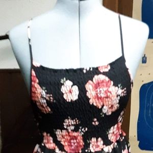 Peach flowers flowy tube top